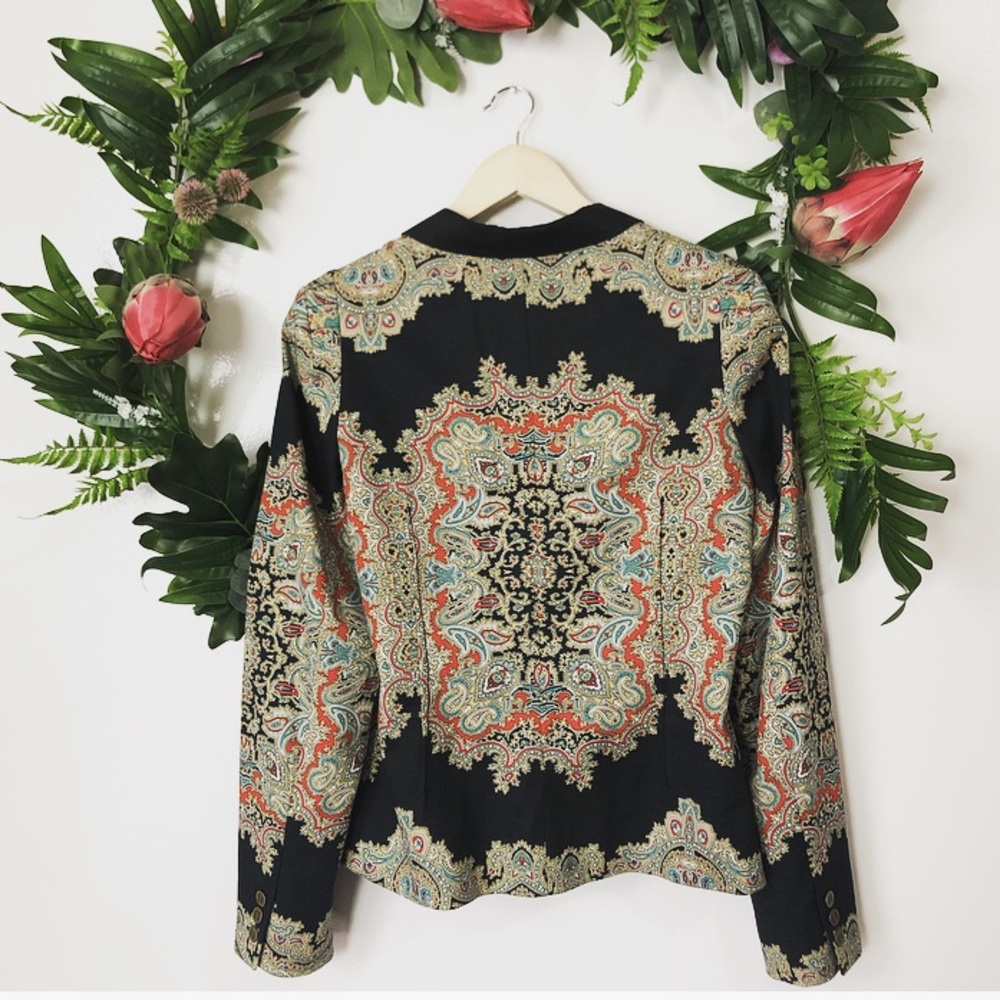 Anthropologie cartonnier paisley blazer plus 14 - Picture 2 of 6